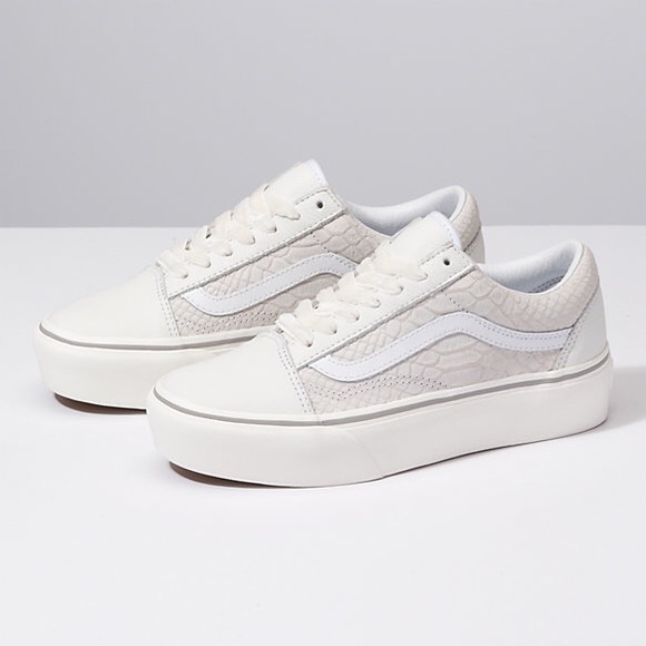 vans white snake platform